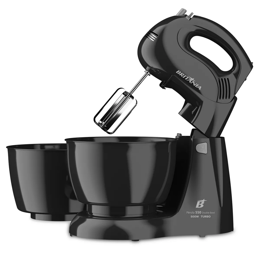 Batedeira Pérola 550 Britânia 500W Double Bowl Preto 220V