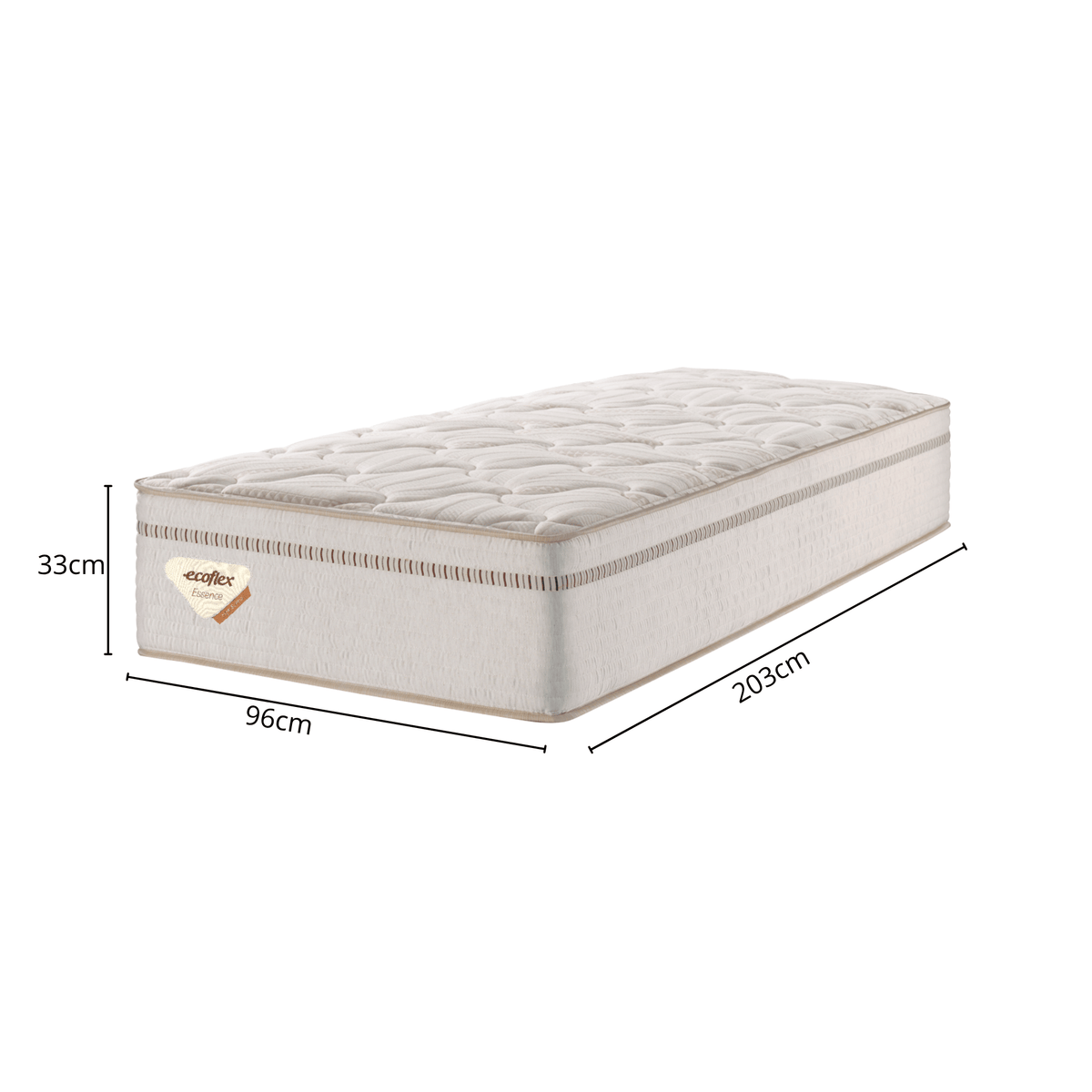 Colchão High Spring Linen Ecoflex Solteiro Queen 96x203x33cm Molas Superlastic Bege
