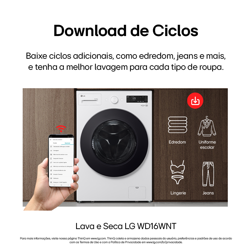 Lava e Seca Smart LG 16KG AI DD Branco 220V