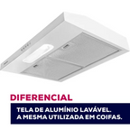 Depurador de Ar Slim 60cm 3 Velocidades Suggar DPS162BR Branco 220V