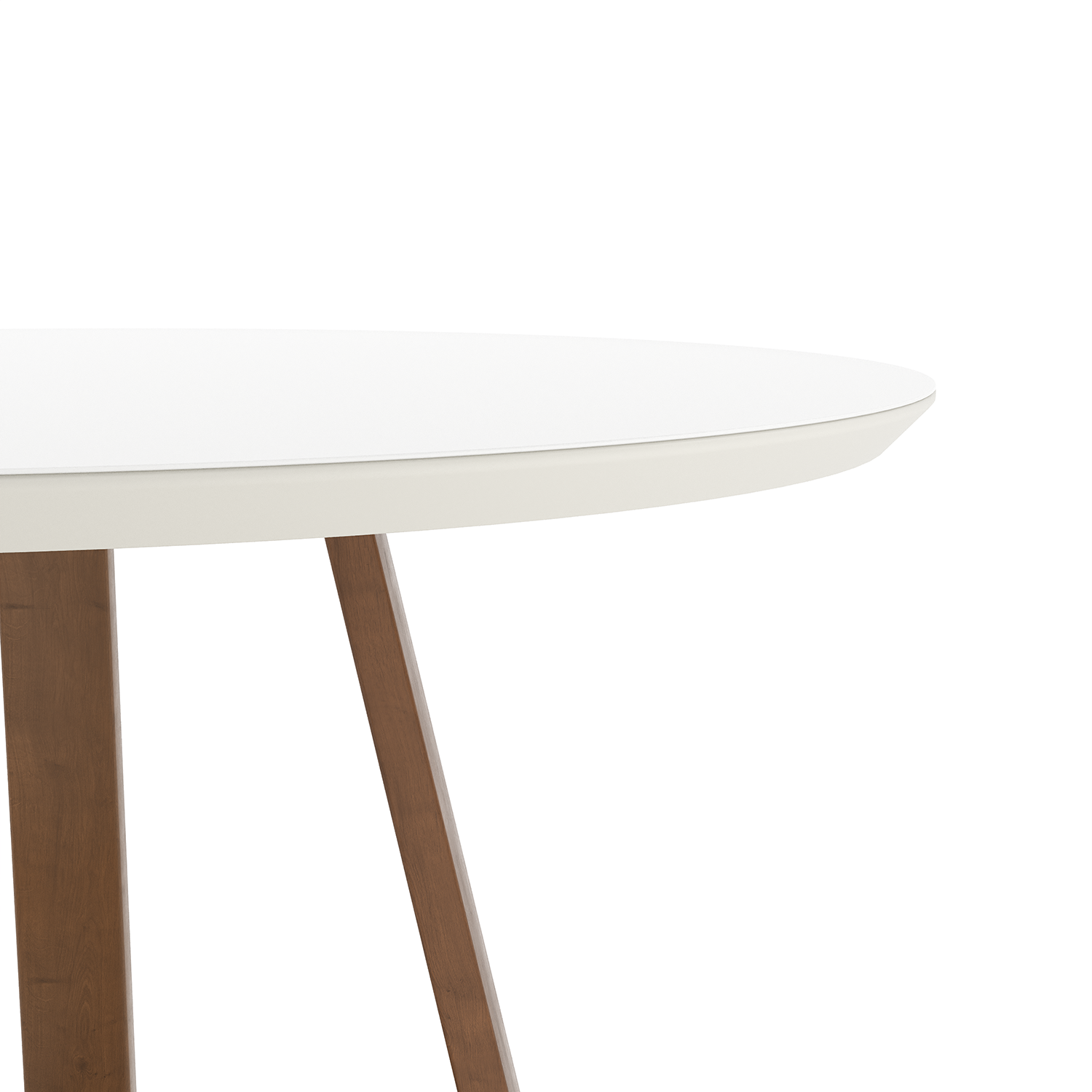 Mesa Redonda Bennett Província 135cm Nature com Vidro Off White