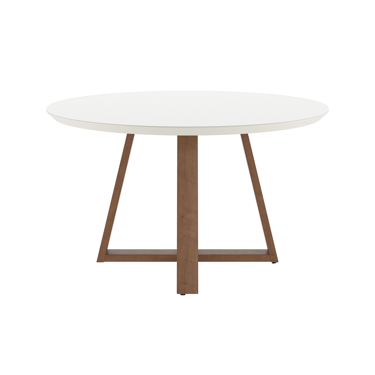 Mesa Redonda Bennett Província 135cm Nature com Vidro Off White