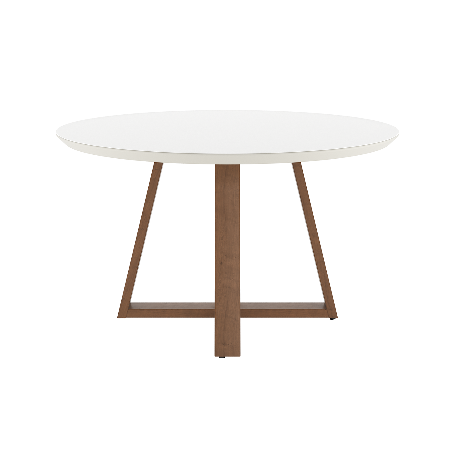 Mesa Redonda Bennett Província 135cm Nature com Vidro Off White