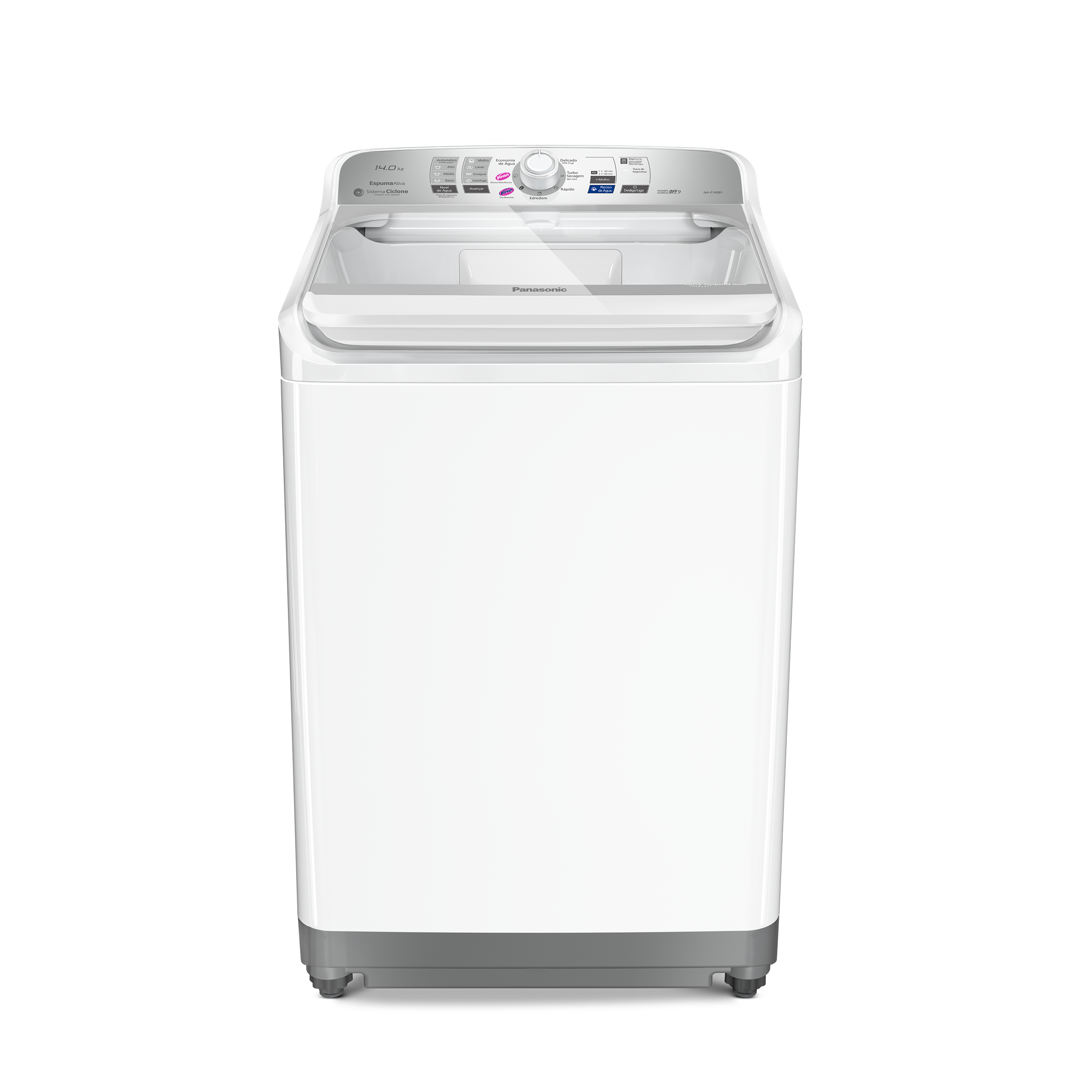Lavadora de Roupas Panasonic 14Kg NA-F140B1WB Tecnologia Smartsense Cesto Inox Branco 220V