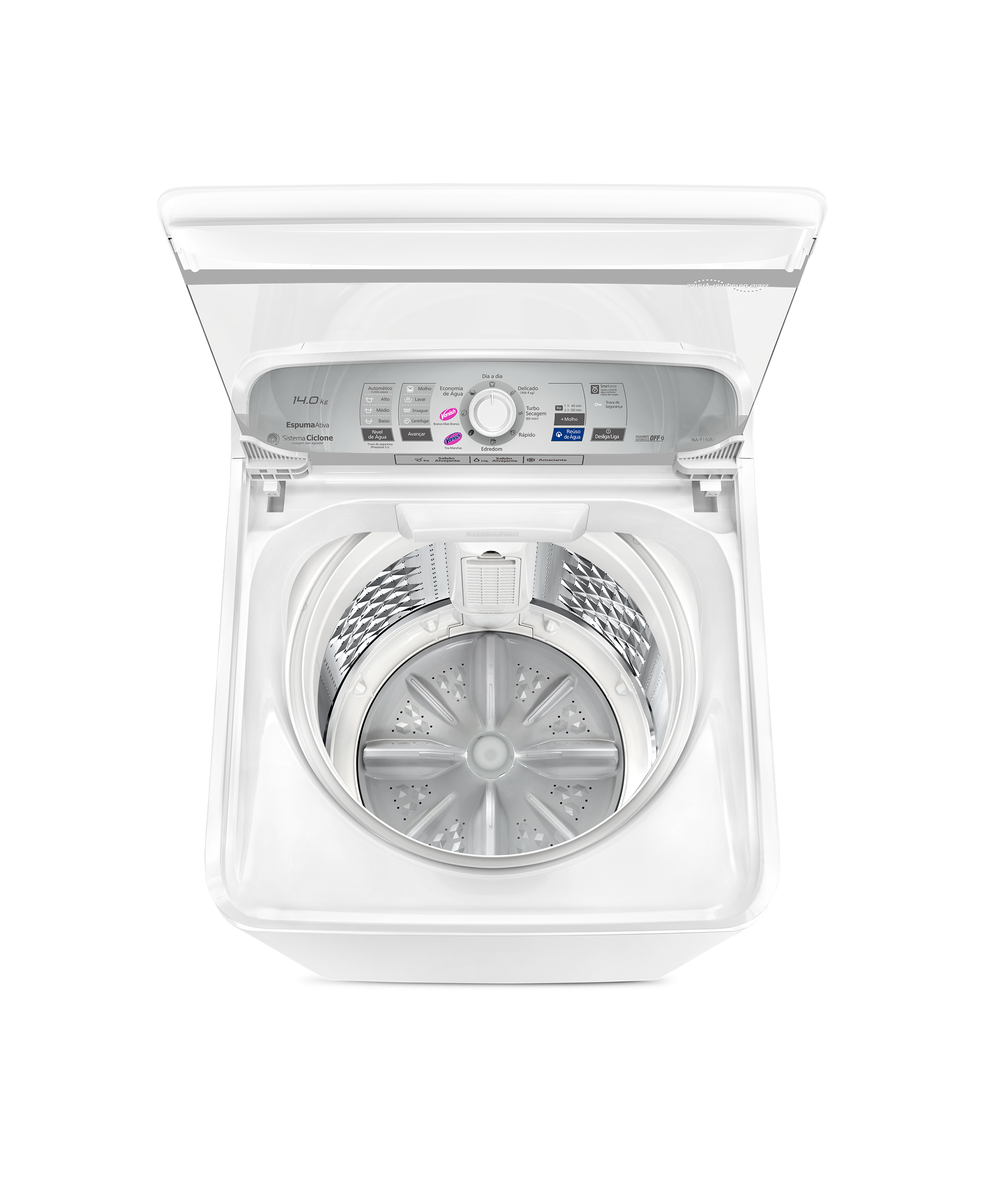 Lavadora de Roupas Panasonic 14Kg NA-F140B1WB Tecnologia Smartsense Cesto Inox Branco 220V