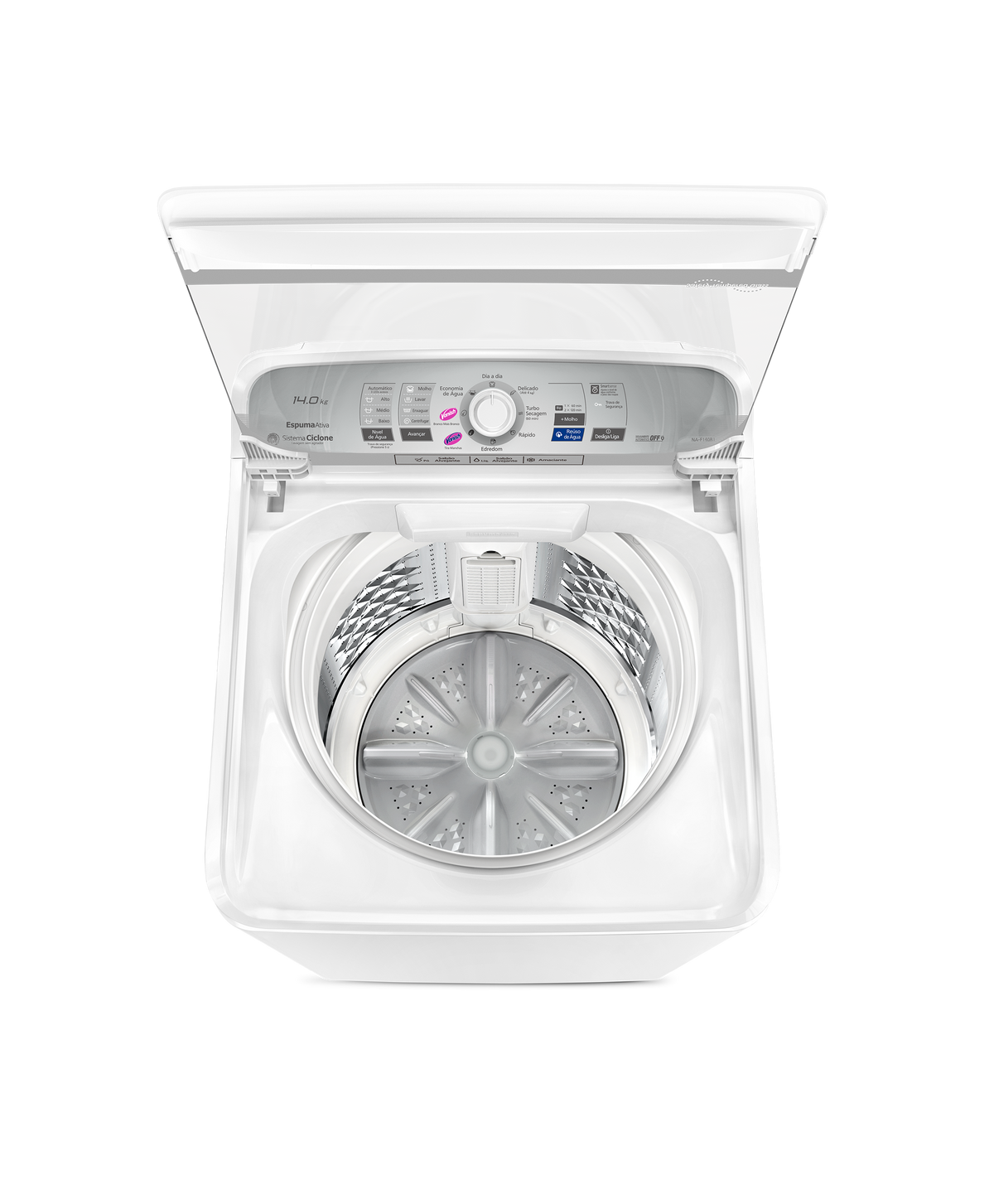 Lavadora de Roupas Panasonic 14Kg NA-F140B1WB Tecnologia Smartsense Cesto Inox Branco 220V