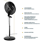 Ventilador de Coluna Britânia Tecnologia Maxx Force BVC51A 175W Preto 220V