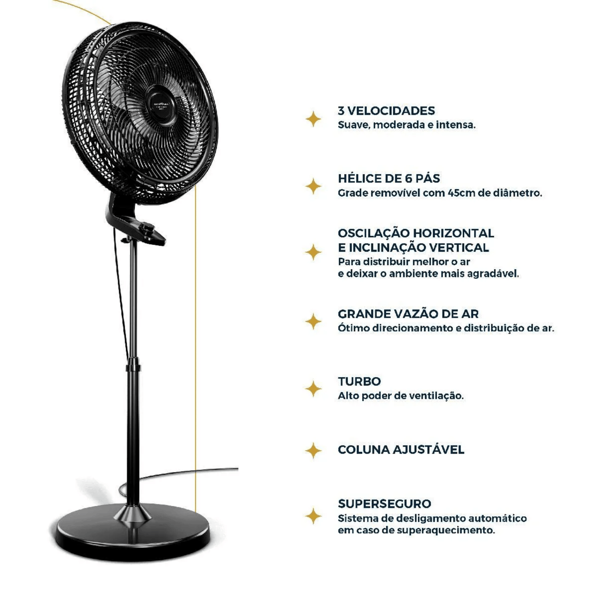 Ventilador de Coluna Britânia Tecnologia Maxx Force BVC51A 175W Preto 220V