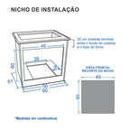Forno de Embutir a Gás Venax 50L Cristallo GIII Com Grill 26015 Inox 220V