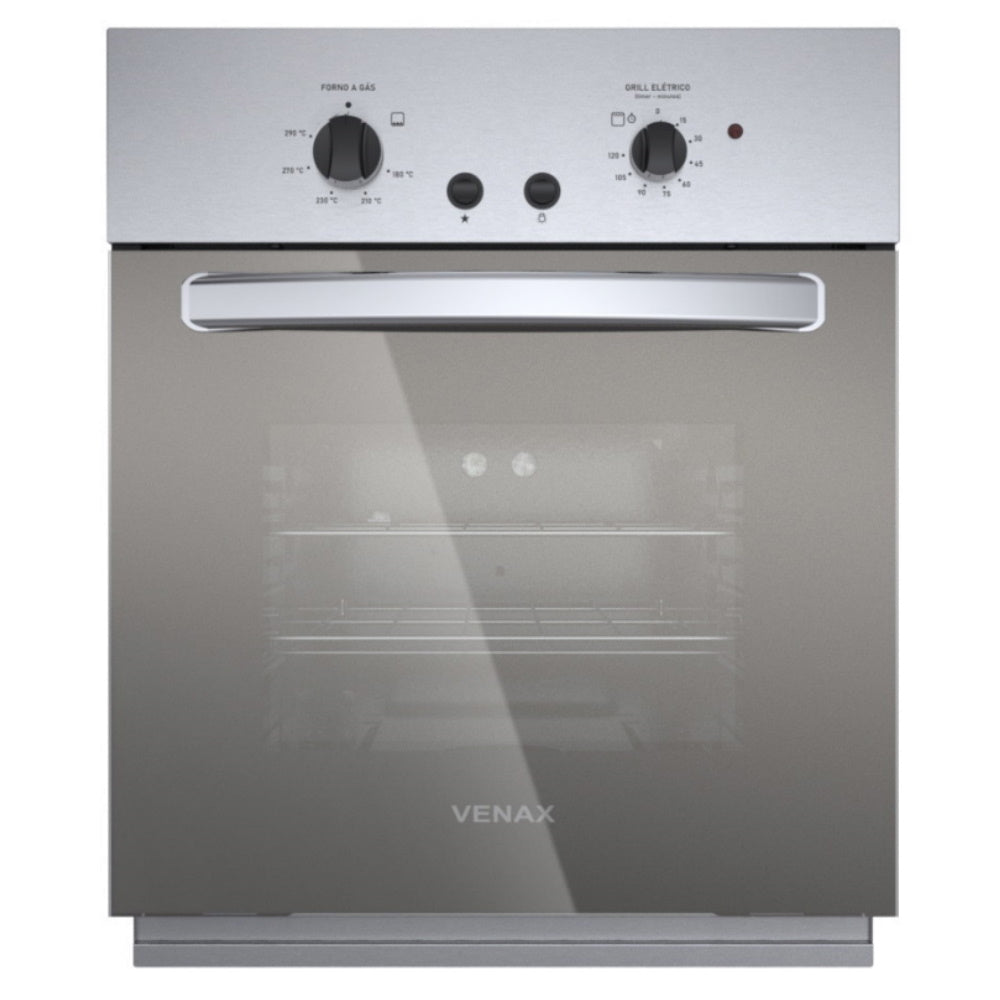 Forno de Embutir a Gás Venax 50L Cristallo GIII Com Grill 26015 Inox 220V