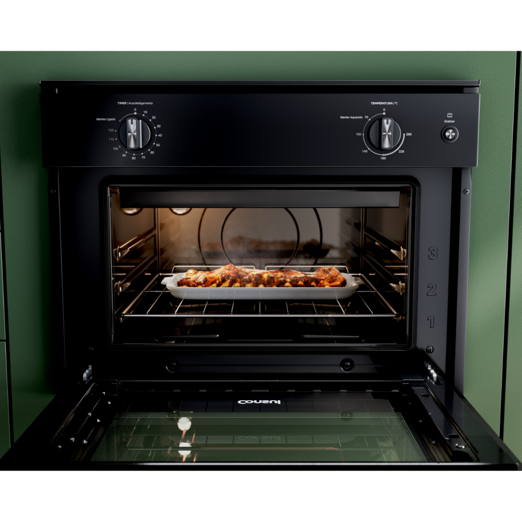 Forno de Embutir Elétrico Consul 47L COB47BE com Timer e Função Gratinar Preto 220V