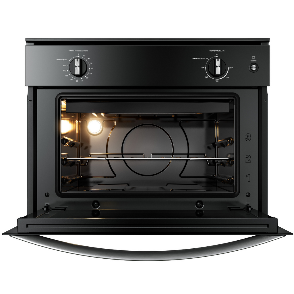 Forno de Embutir Elétrico Consul 47L COB47BE com Timer e Função Gratinar Preto 220V