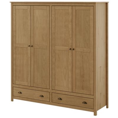 Roupeiro Topazio Finestra 176cm 4 Portas 2 Gavetas 100% Madeira Maciça Freijó