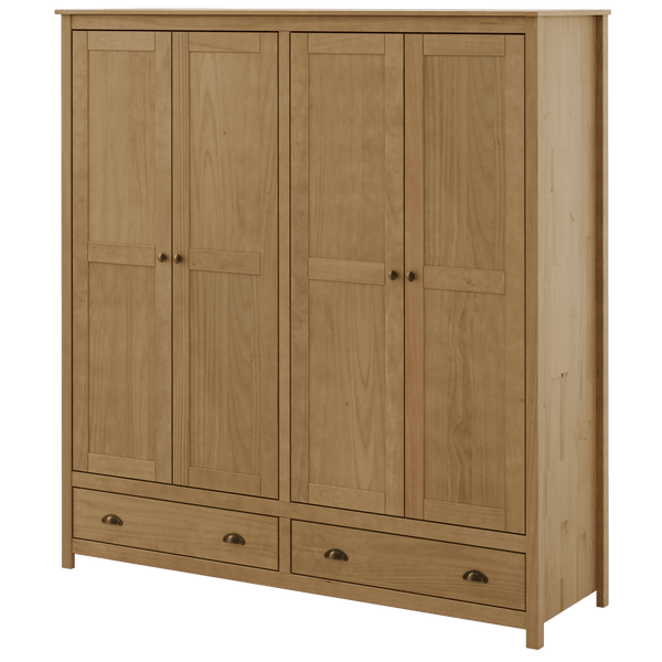 Roupeiro Topazio Finestra 176cm 4 Portas 2 Gavetas 100% Madeira Maciça Freijó