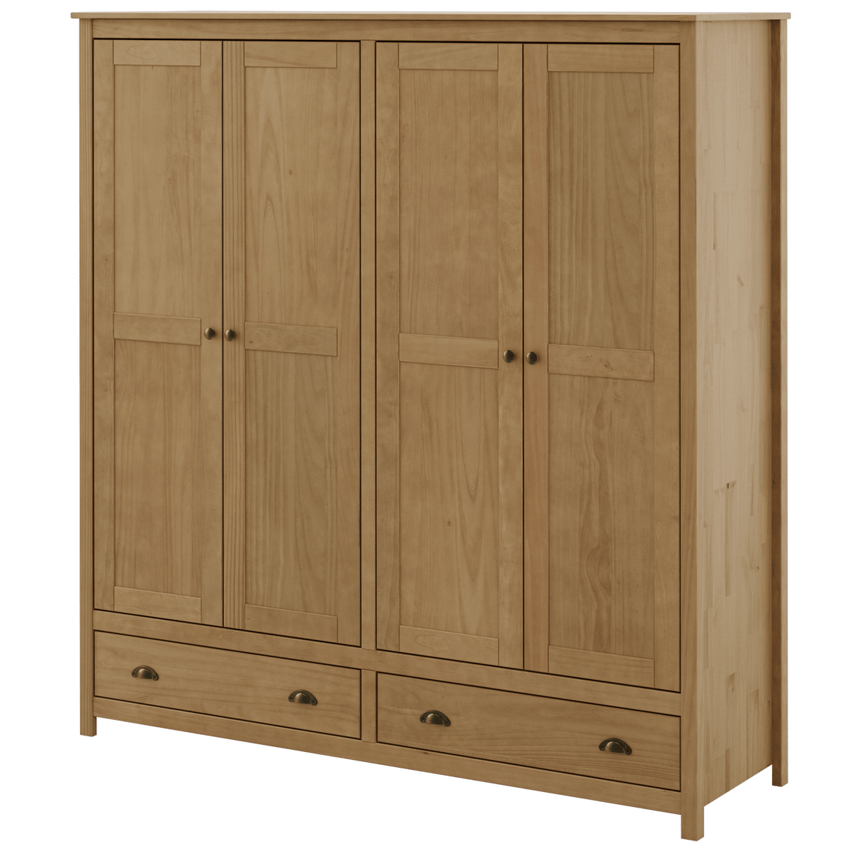 Roupeiro Topazio Finestra 176cm 4 Portas 2 Gavetas 100% Madeira Maciça Freijó