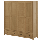 Roupeiro Topazio Finestra 176cm 4 Portas 2 Gavetas 100% Madeira Maciça Freijó