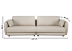 Sofá Living Hanover 222cm Matielo 2 Assentos Courino Camurça Vegano