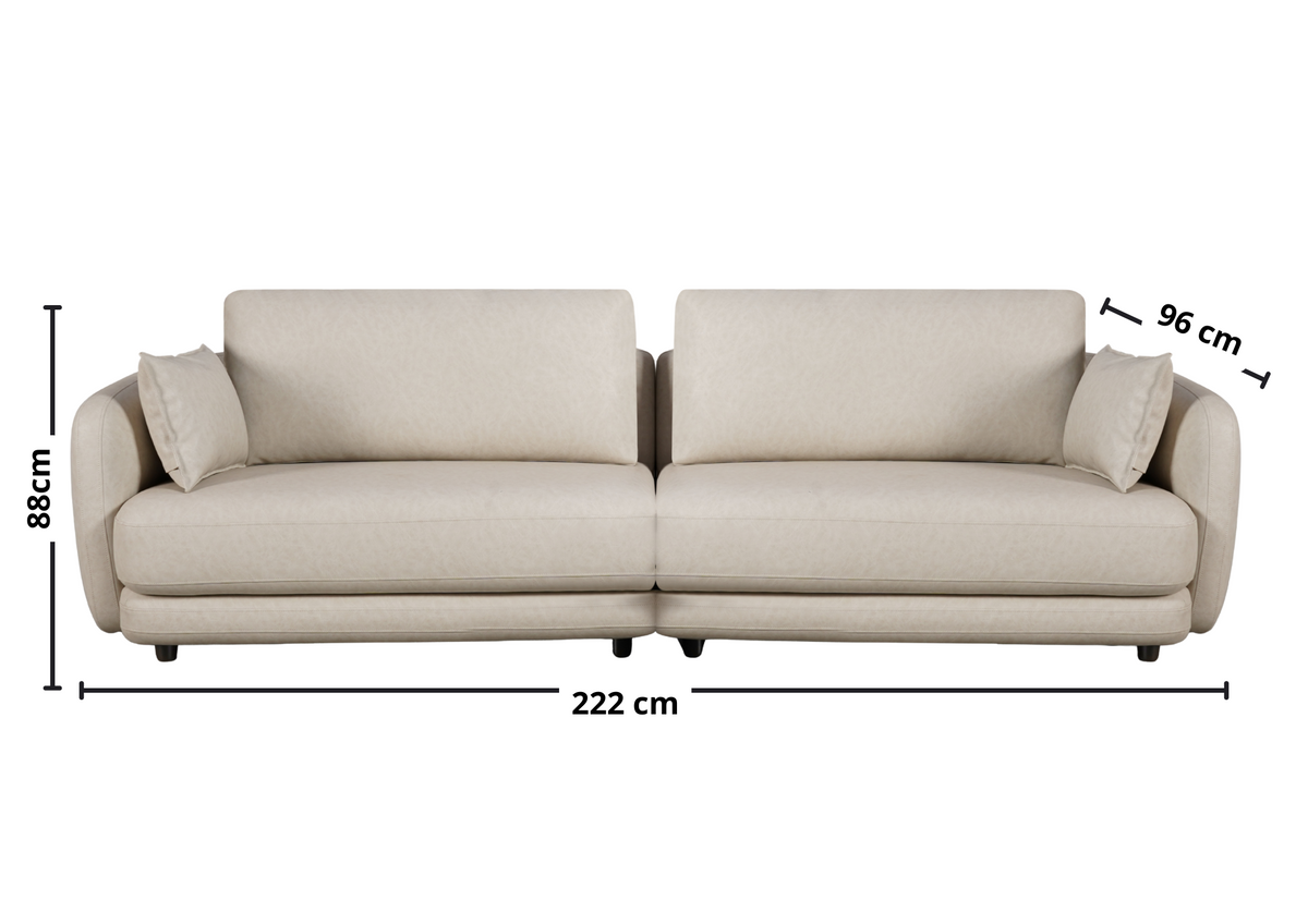 Sofá Living Hanover 222cm Matielo 2 Assentos Courino Camurça Vegano