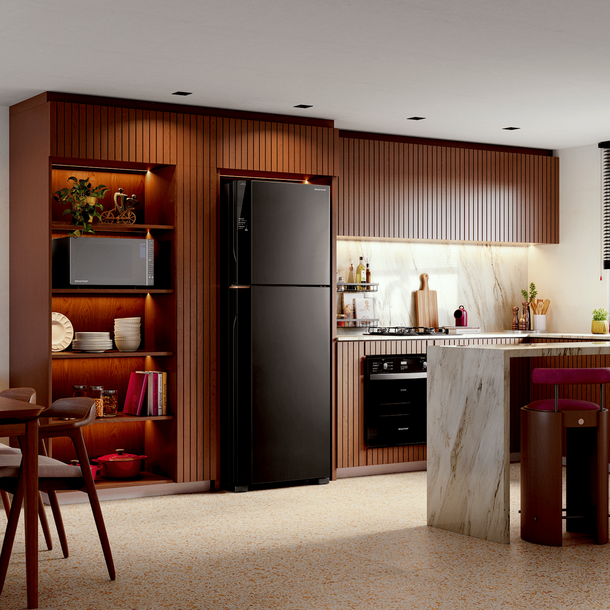 Refrigerador Brastemp 512L BRM62AE Duplex Inteligente B= Smart Black Inox 220V
