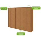 Roupeiro Ergon Lopas 8 Portas 270cm 100% MDF Amêndoa Clean