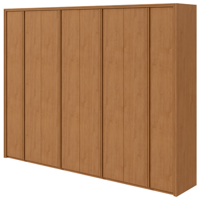 Roupeiro Ergon Lopas 8 Portas 270cm 100% MDF Amêndoa Clean