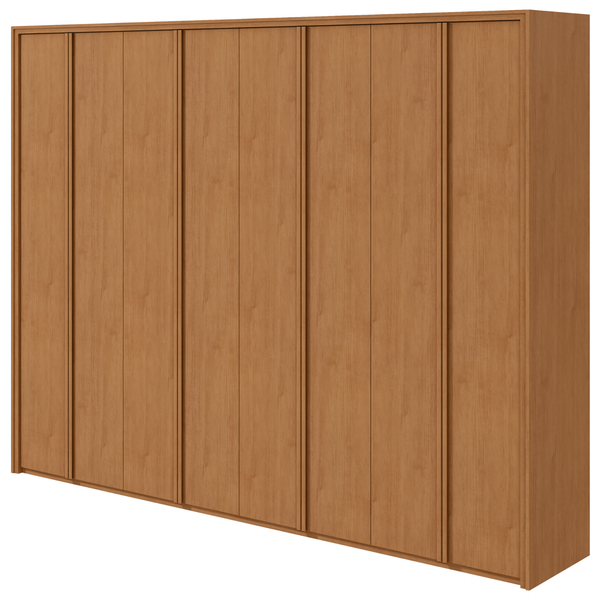 Roupeiro Ergon Lopas 8 Portas 270cm 100% MDF Amêndoa Clean