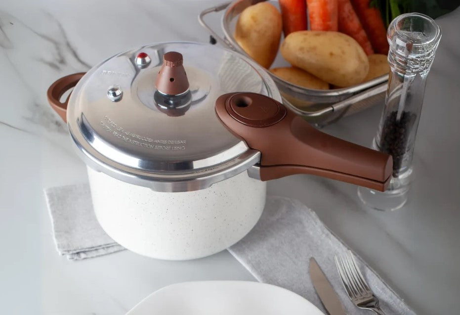 Panela de Pressão Brinox 4,2L Ceramic Life Pressure Indução Vanilla