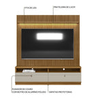Home Ouro Preto Linea 180cm com Led Nature/Off White