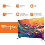 Smart TV LED 24" HD HQ Frameless Android Bivolt