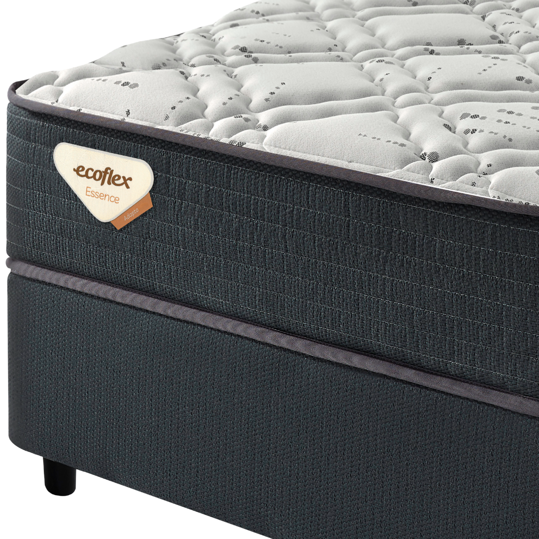 Conjunto Cama Box Solteiro Adapto Ecoflex 88x188x61 Molas Ensacadas Wide