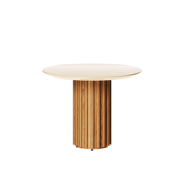 Mesa Lateral Living Redonda Imcal 56x43 Off White