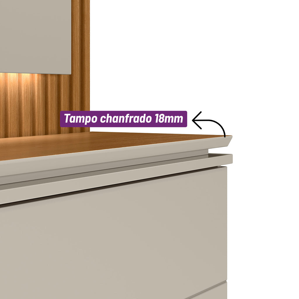 Home Guararapes Linea para TV 75'' com Led Nature e Off White