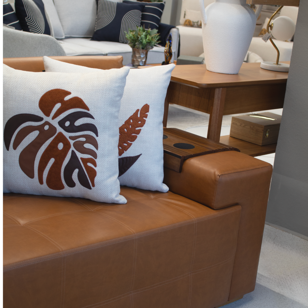 Sofá Living Texas 240cm Temda 2 assentos Courissimo Caramelo