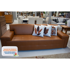 Sofá Living Texas 240cm Temda 2 assentos Courissimo Caramelo