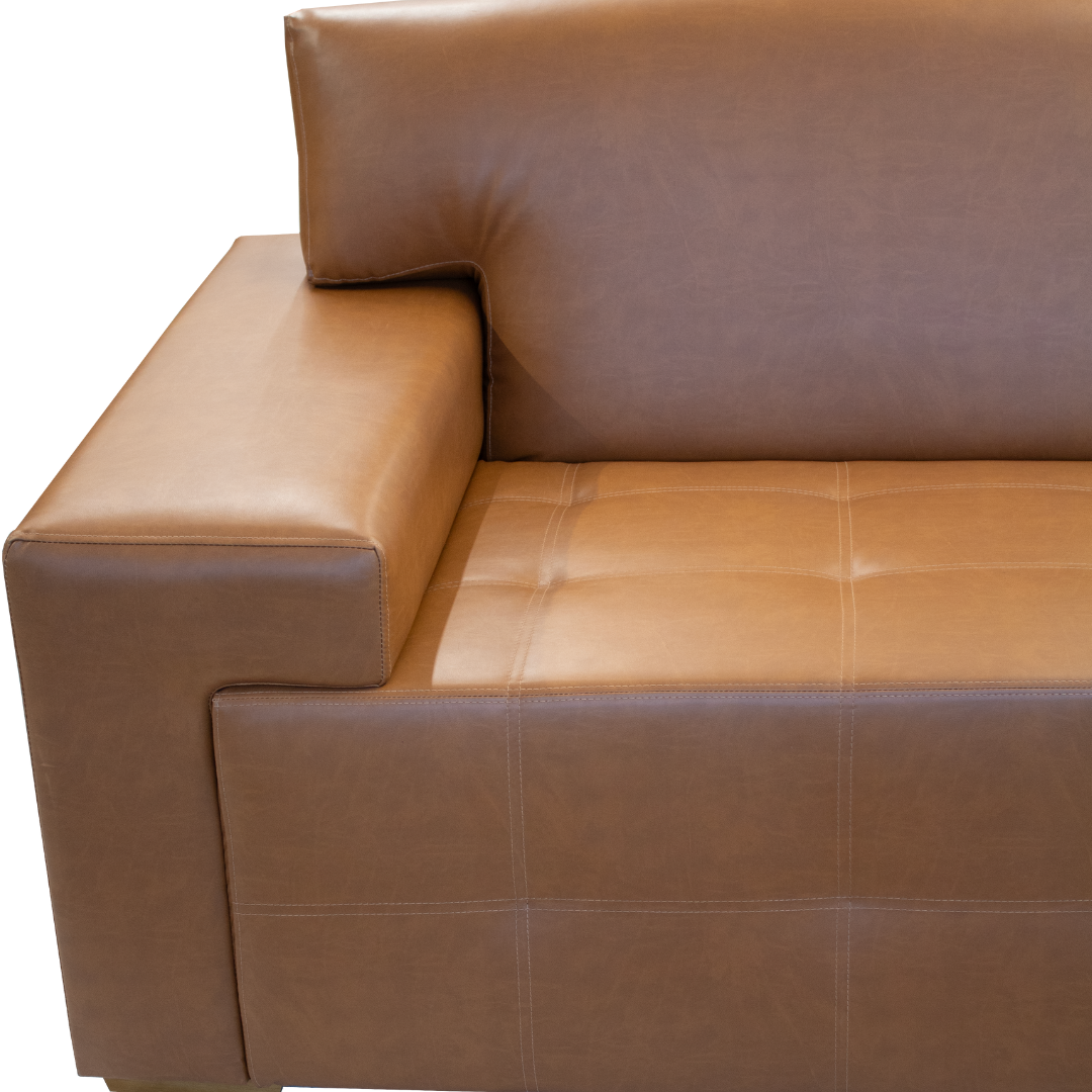 Sofá Living Texas 240cm Temda 2 assentos Courissimo Caramelo