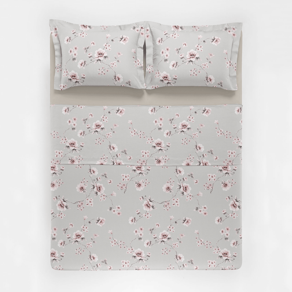Jogo de Roupa de Cama Casal 4 Peças Hedrons Percal 200 Fios Brisa