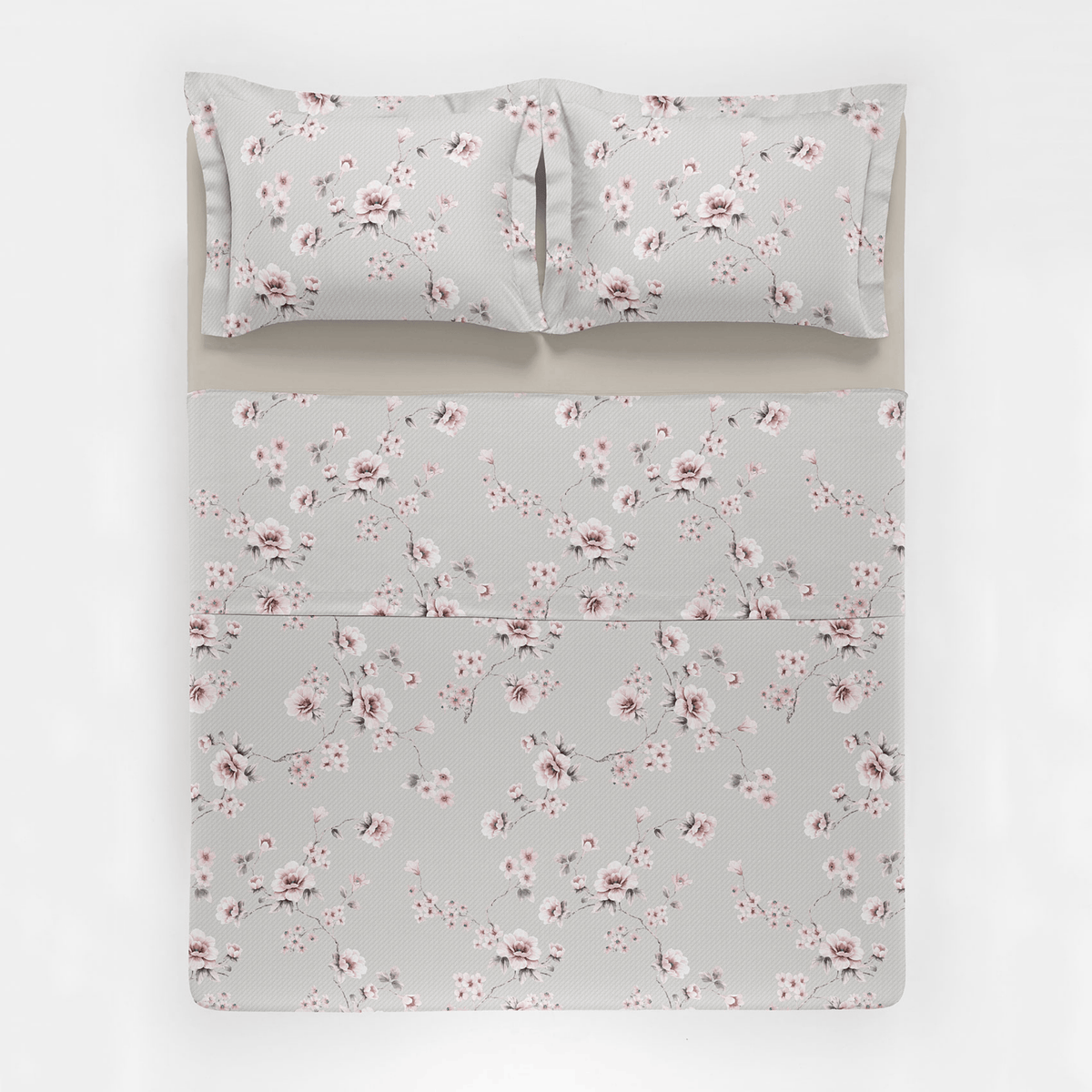 Jogo de Roupa de Cama Casal 4 Peças Hedrons Percal 200 Fios Brisa