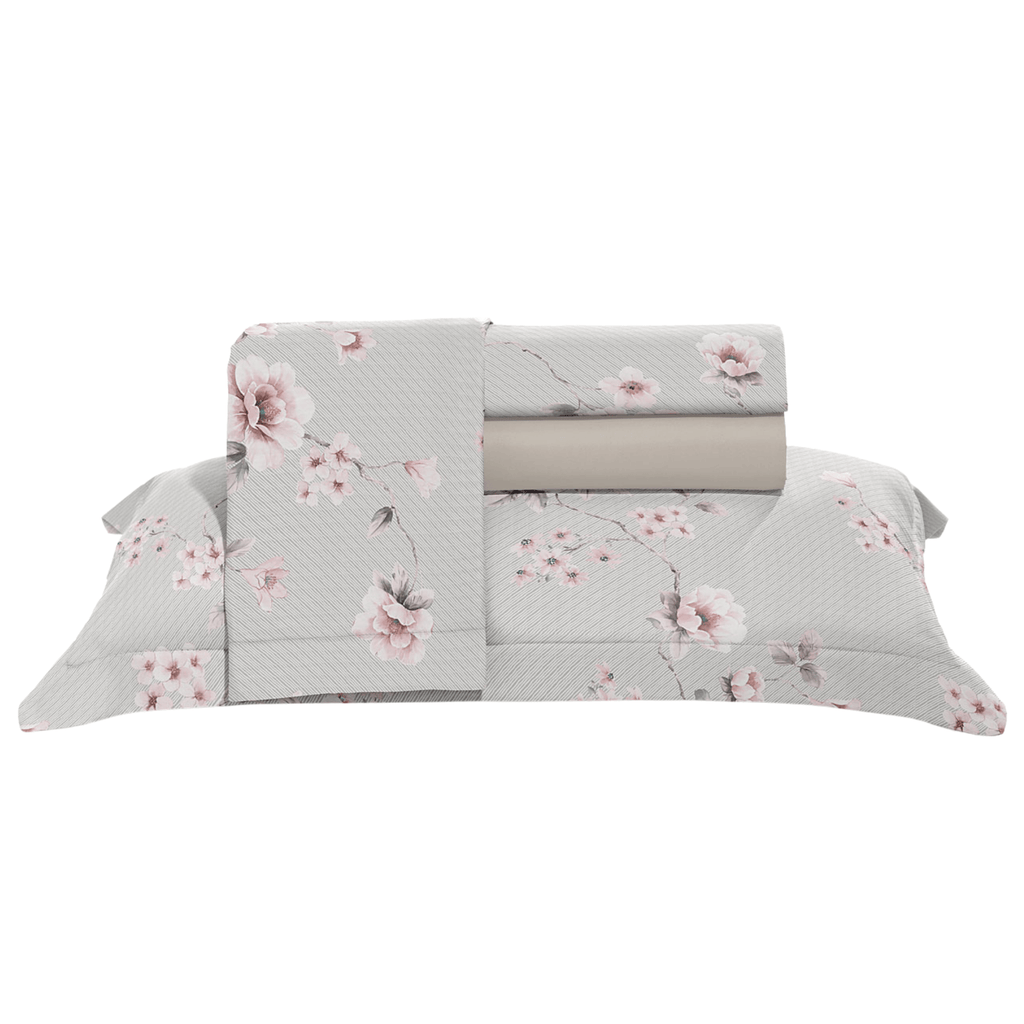 Jogo de Roupa de Cama Casal 4 Peças Hedrons Percal 200 Fios Brisa