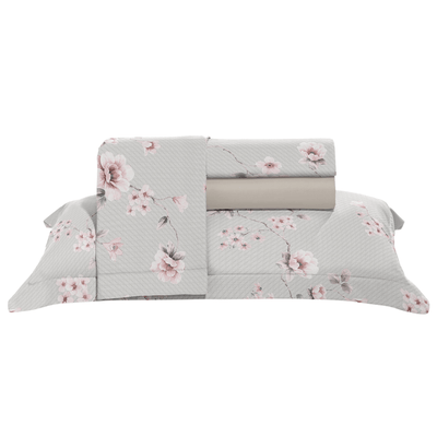 Jogo de Roupa de Cama Casal 4 Peças Hedrons Percal 200 Fios Brisa