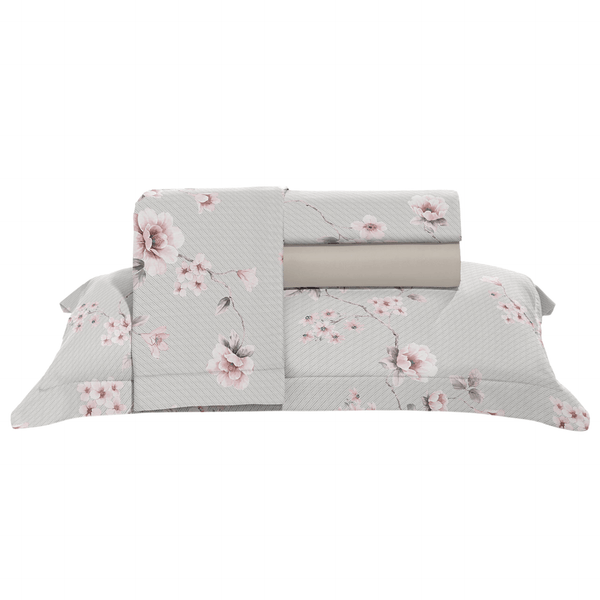 Jogo de Roupa de Cama Casal 4 Peças Hedrons Percal 200 Fios Brisa