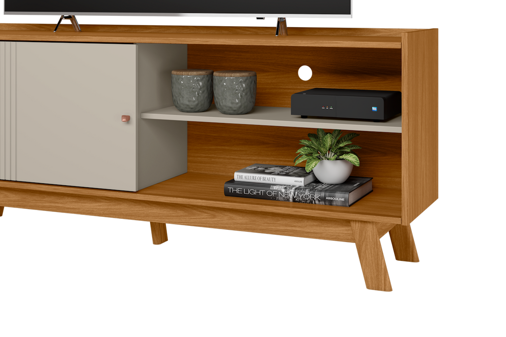 Rack Aurum Linea 160cm Nature e Off White