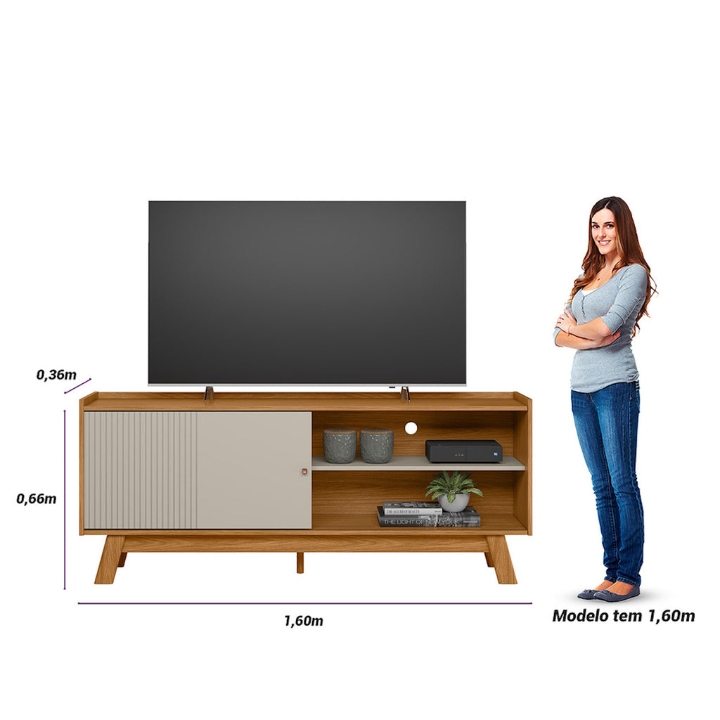 Rack Aurum Linea 160cm Nature e Off White