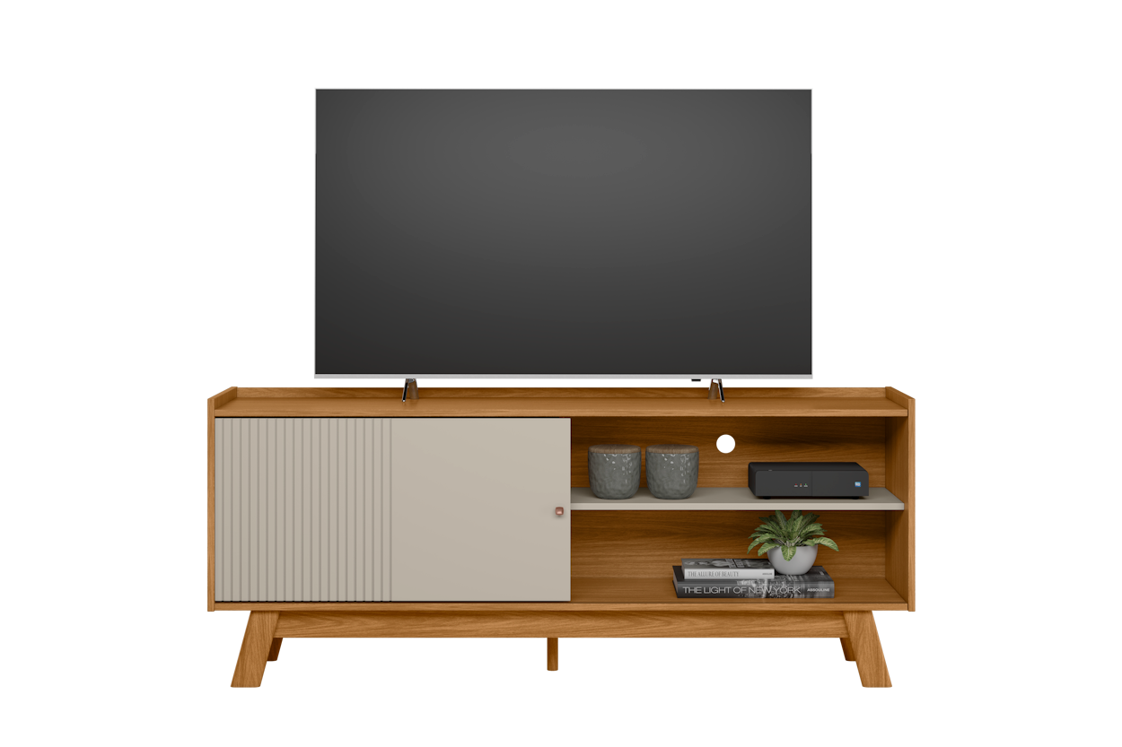 Rack Aurum Linea 160cm para TVs de até 65" Nature e Off White