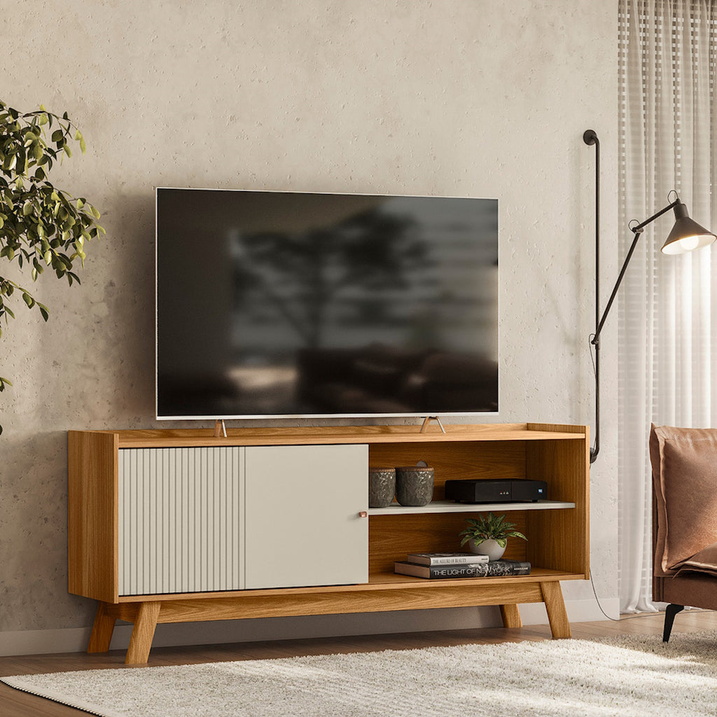 Rack Aurum Linea 160cm Nature e Off White