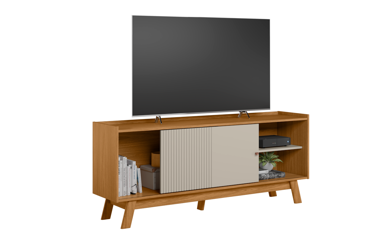 Rack Aurum Linea 160cm Nature e Off White