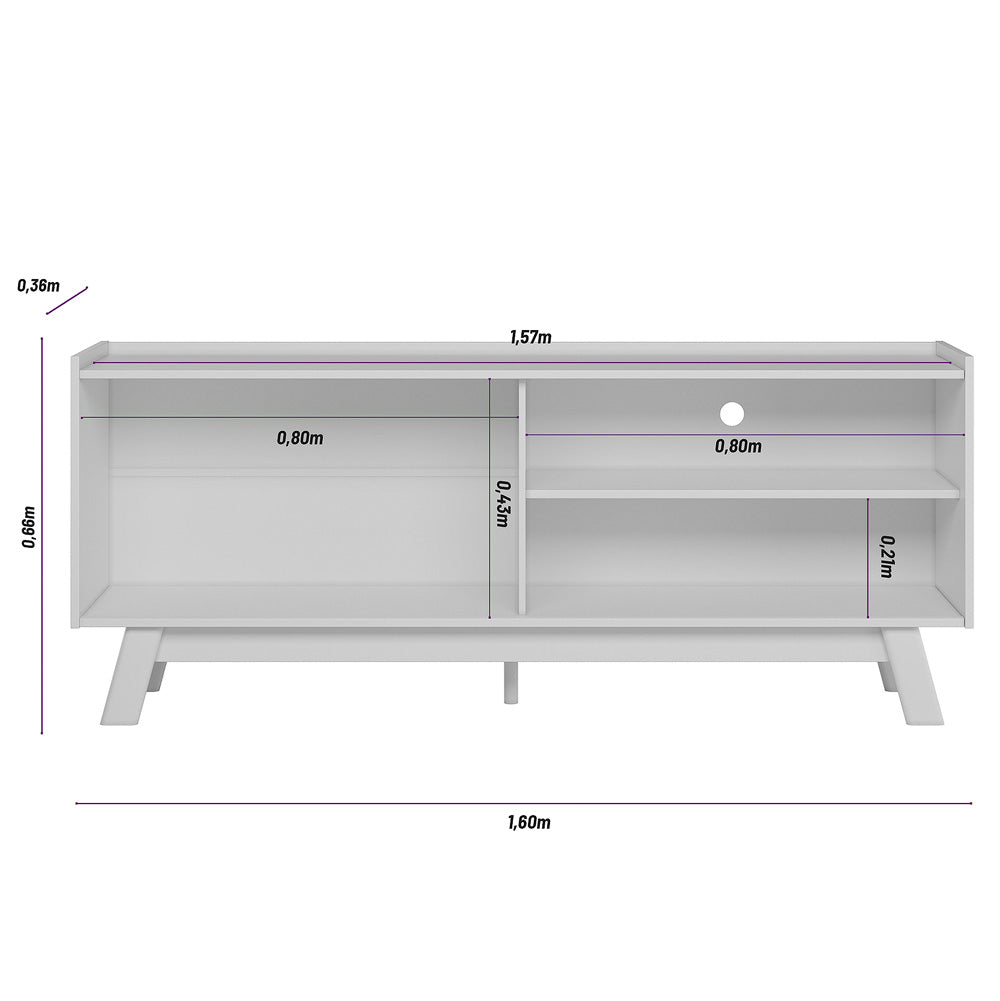 Rack Aurum Linea 160cm Nature e Off White