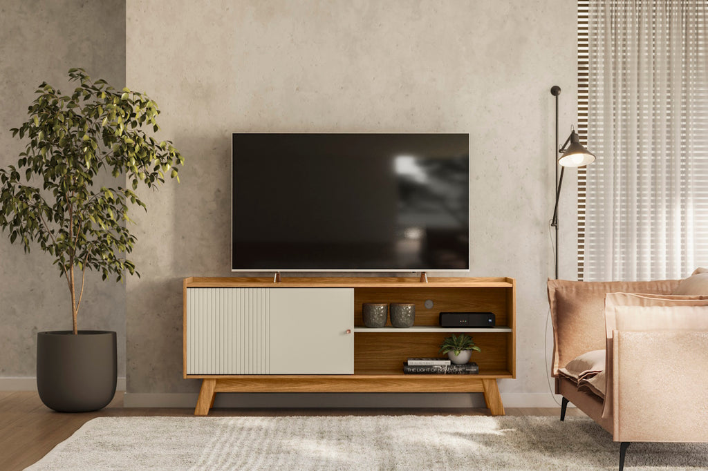 Rack Aurum Linea 160cm Nature e Off White