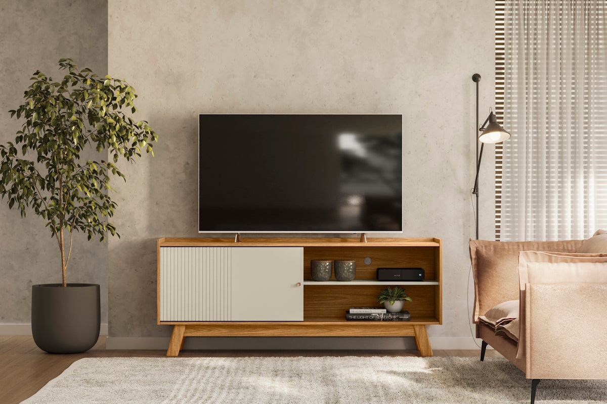 Rack Aurum Linea 160cm Nature e Off White