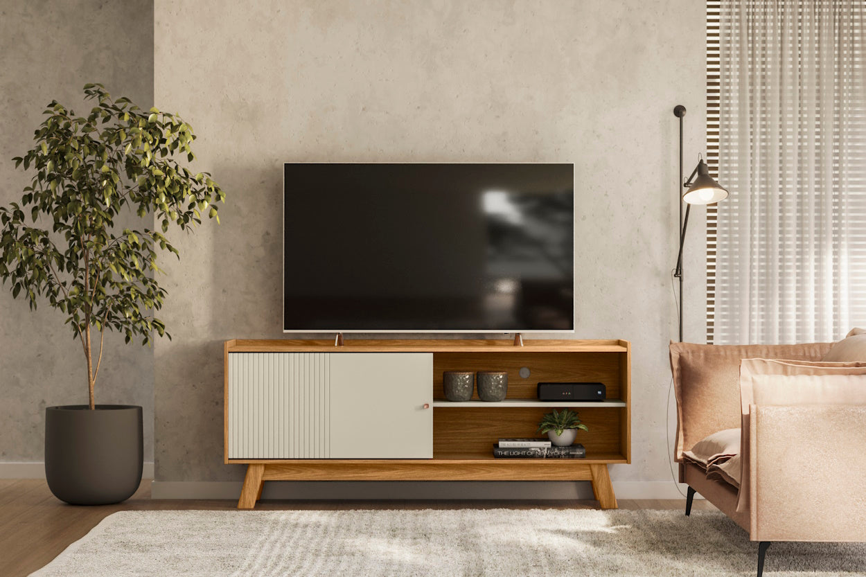 Rack Aurum Linea 160cm para TVs de até 65" Nature e Off White