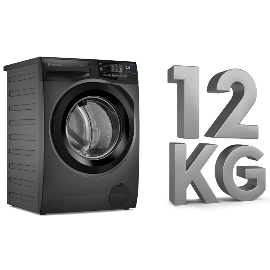 Lavadora de Roupas Electrolux 12KG LFC12 Lavagem Inteligente Inverter com Água Quente Cinza Ônix 220V